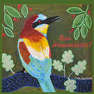 Oiseau coloré pour un anniversaire vibrant